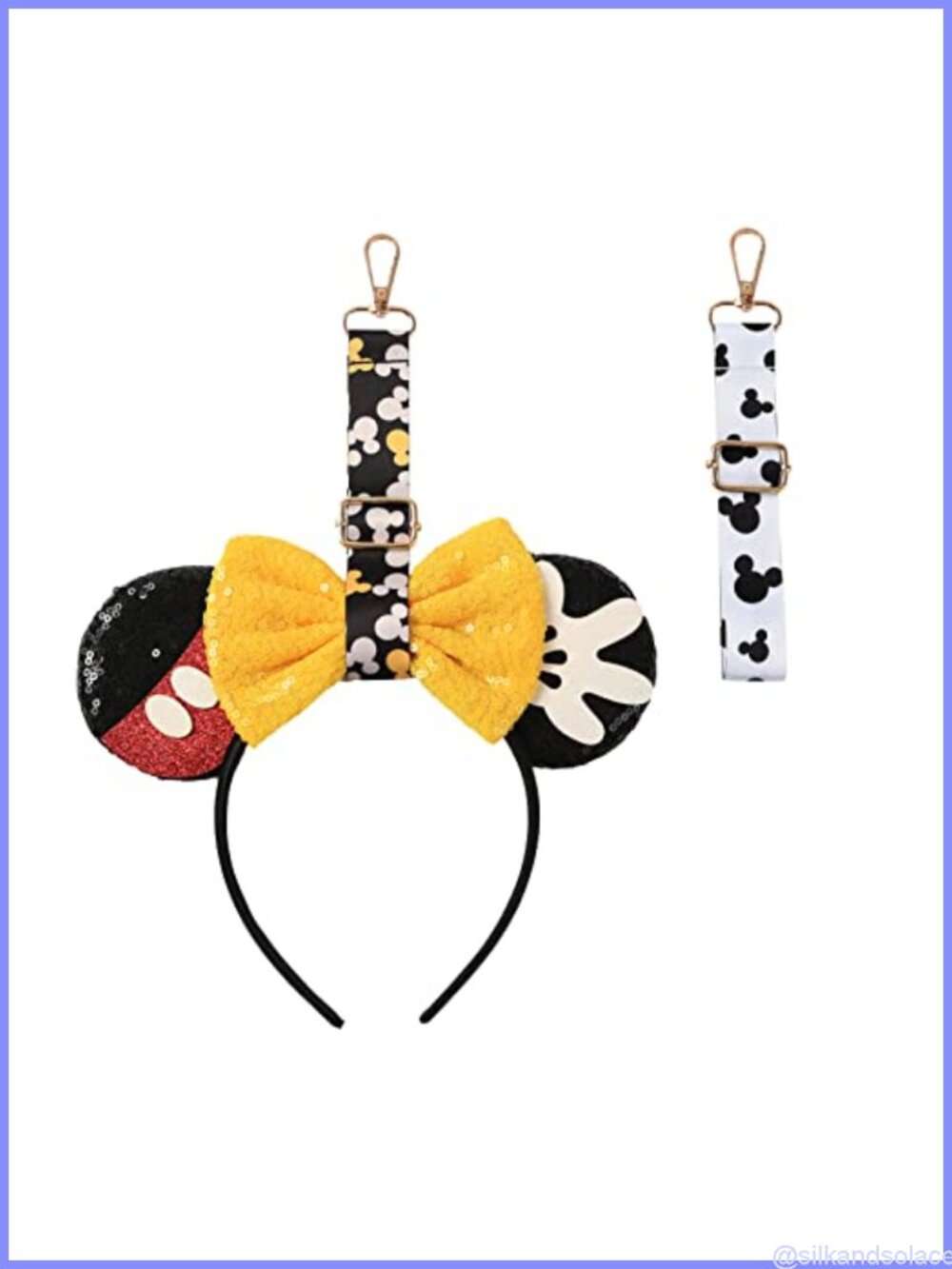2PC Mouse Ear Holder Backpack Lanyard Keychain Park Accessory Hands Free